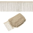 thumbnail image 1 of Uxcell Fringe Trim, Yards in Curtain Fringe Trim Tassel Fabric Sofa Light Beige 5.91", 1 of 6