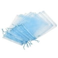 thumbnail image 1 of Uxcell Fruit Protection Bags 6x4" Nylon Fruit Netting Cover Bags with Drawstring for Garden Fruits Blue 100Pack, 1 of 6