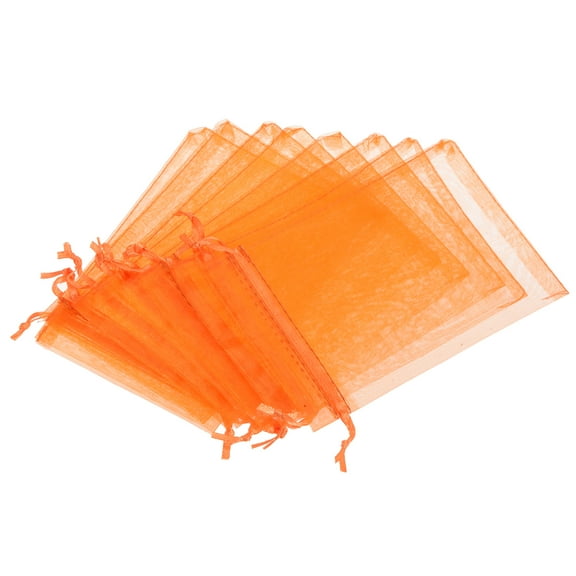Uxcell Fruit Protection Bags Nylon Fruit Netting Cover Bags with Drawstring for Garden Fruits 50Pack Orange 6x4"