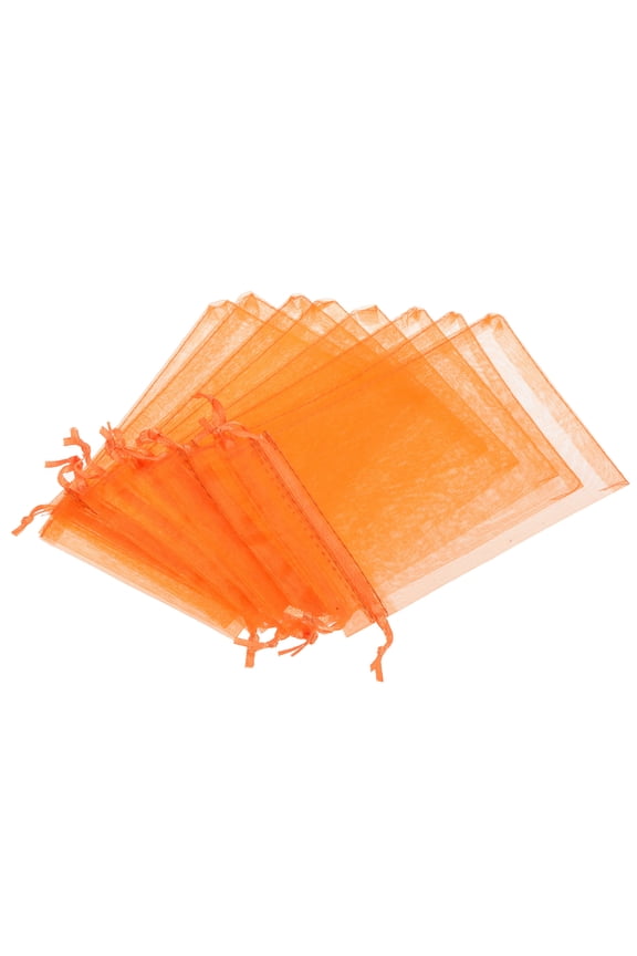 Fruit Protection Bags Nylon Fruit Netting Cover Bags with Drawstring for Garden Fruits 50Pack Orange 6x4"