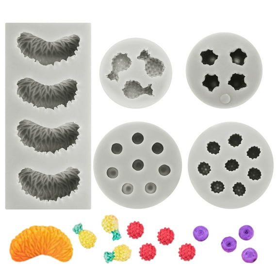 Uxcell Fruit Shaped Clay Molds, 1 Pcs Silicone Miniature Clay Molds, Gray