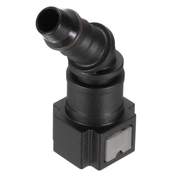 Uxcell Fuel Line Connector 5/16"x3/8" IDxOD Quick Release Adapter 5/16" SAE PA12 Automobile Fuel Line Fittings Female to 8mm Barb 135 Elbow Connector for Gasoline Filter Repair