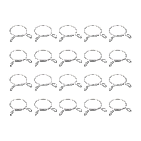Uxcell Fuel Line Hose Clips, 20 Pack 21mm 304 Stainless Steel Single Wire Tubing Spring Clamps (Silver)