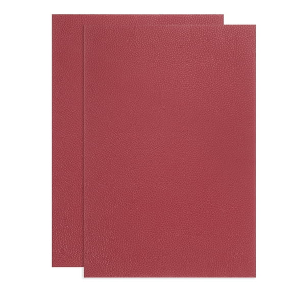 Uxcell Full Grain Leather Sheet 11.8" x 7.8" Natural Cow Leather Pieces Leather Fabric for DIY Craft Furniture Office Belts Book Covers, Burgundy 2Pcs