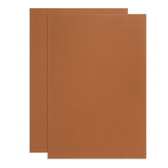 Uxcell Full Grain Leather Sheet 11.8" x 7.8" Natural Cow Leather Pieces Leather Fabric for DIY Craft Furniture Office Belts Book Covers, Yellow-Brown 2Pcs