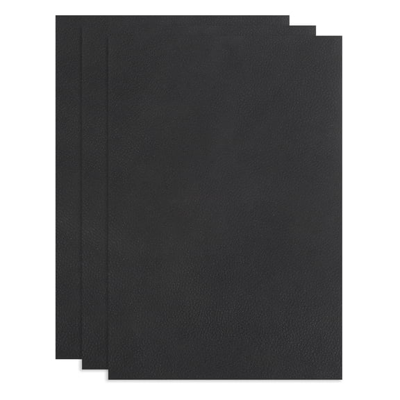 Uxcell Full Grain Leather Sheet 11.8" x 7.8" Natural Cow Leather Pieces Leather Fabric for DIY Craft Furniture Office Belts Book Covers, Black 3Pcs