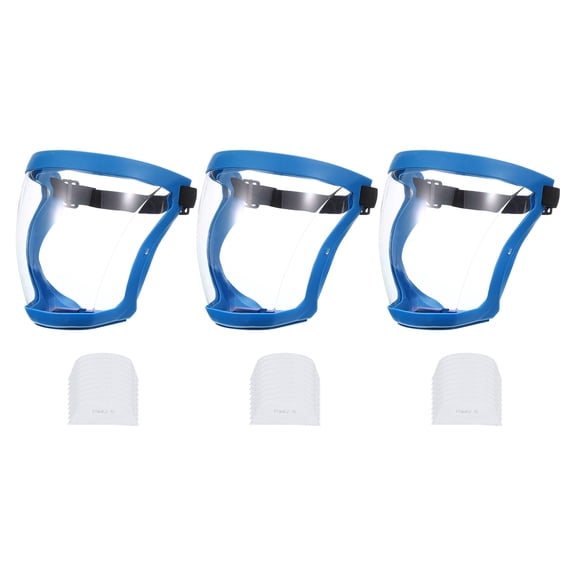 Uxcell Full Safety Face Shields, Anti Fogging Full Safety Face Protection Face Shield Blue