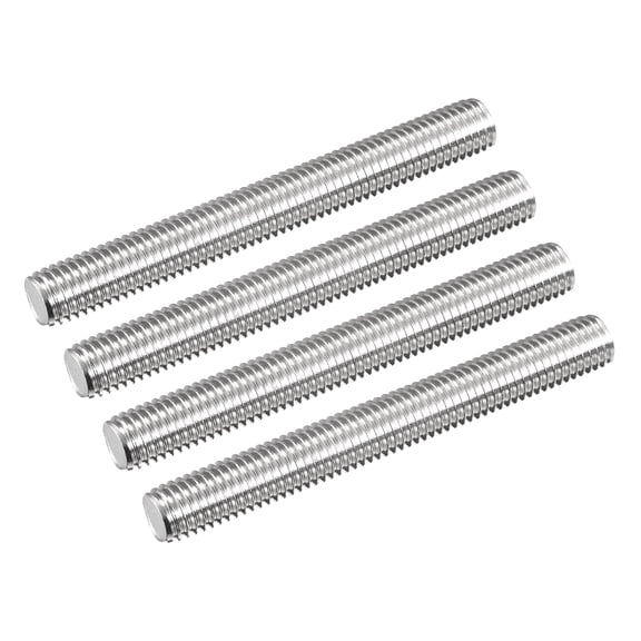 Uxcell Fully Threaded Rod M12 x 100mm 1.75mm Thread Pitch 304 Stainless Steel Right Hand Threaded Rods Bar Studs 4 Pack