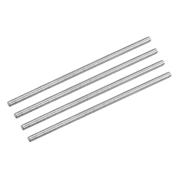 Uxcell Fully Threaded Rod M4 x 100mm 0.7mm Thread Pitch 304 Stainless Steel Right Hand Threaded Rods Bar Studs 8 Pack
