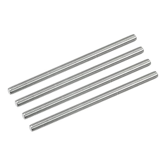 Uxcell Fully Threaded Rod M6 x 110mm 1mm Thread Pitch 304 Stainless Steel Right Hand Threaded Rods Bar Studs 4 Pack