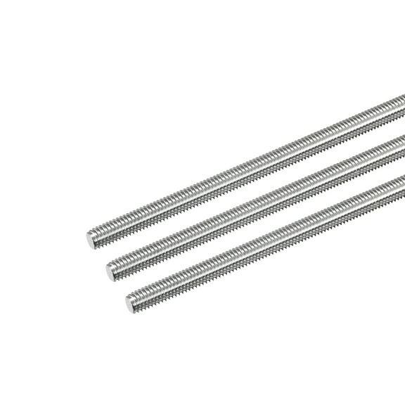 Uxcell Fully Threaded Rod M6 x 500mm 1mm Thread Pitch 304 Stainless Steel Right Hand Threaded Rods Bar Studs 3 Pack