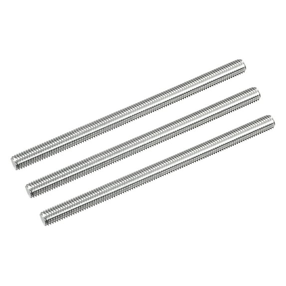 Uxcell Fully Threaded Rod M8 x 130mm 1.25mm Thread Pitch 304 Stainless Steel Right Hand Threaded Rods Bar Studs 3 Pack