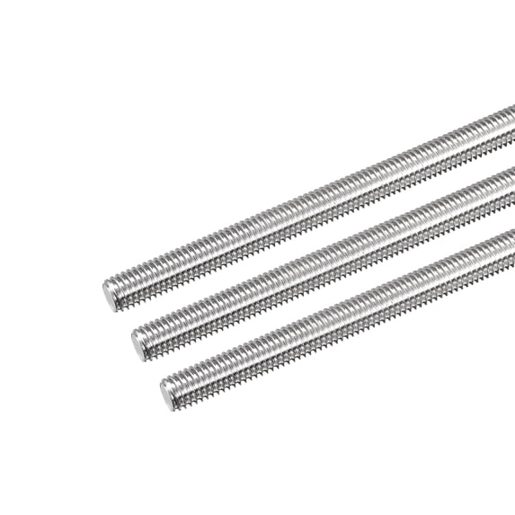 Uxcell Fully Threaded Rod M8 x 450mm 1.25mm Thread Pitch 304 Stainless Steel Right Hand Threaded Rods Bar Studs 3 Pack