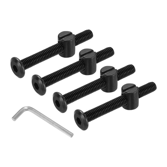Uxcell Furniture Bolt Nut Set, 4 Pcs M6 x 50 mm Flat Head Hex Socket Cap Screws Bolts