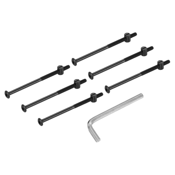 Uxcell Furniture Bolt Nut Set, 6 Pcs M6 x 55 mm Flat Head Hex Socket Cap Screw Bolts