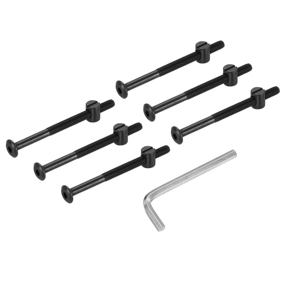 Uxcell Furniture Bolt Nut Set, 6 Pcs M6 x 55 mm Flat Head Hex Socket Cap Screws Bolt