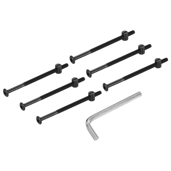 Uxcell Furniture Bolt Nut Set, 6 Pcs M6 x 80 mm Flat Head Hex Socket Cap Screws Bolt