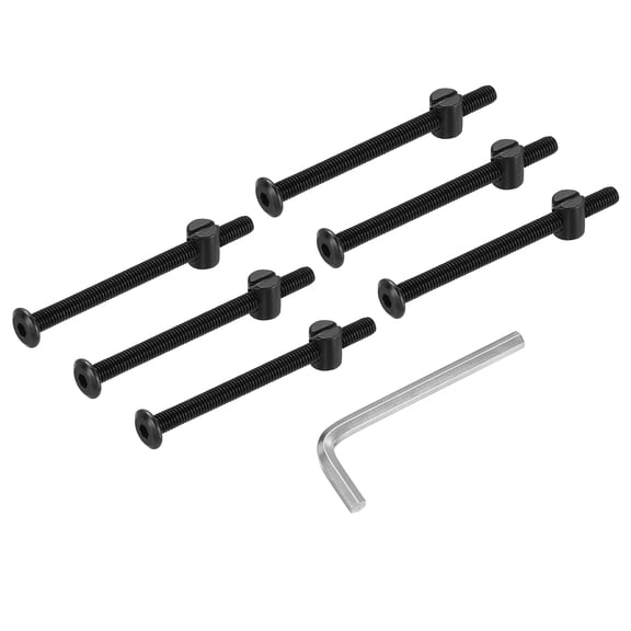 Uxcell Furniture Bolt Nut Set, 6 Pcs M6 x 80 mm Flat Head Hex Socket Cap Screws Bolts