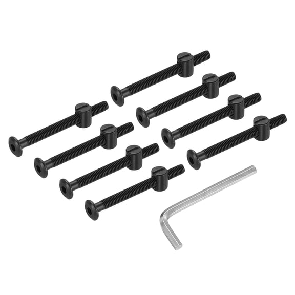 Uxcell Furniture Bolt Nut Set, 8 Pcs M6 x 59 mm Flat Head Hex Socket Cap Screws Bolts