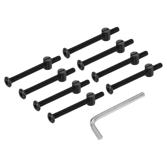 Uxcell Furniture Bolt Nut Set, 8 Pcs M6 x 70 mm Flat Head Hex Socket Cap Screws Bolts