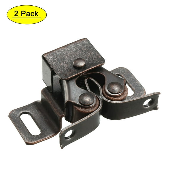 Uxcell Furniture Closet Door Double Roller Catch Ball Latch w Prong Copper Tone 2 Pack