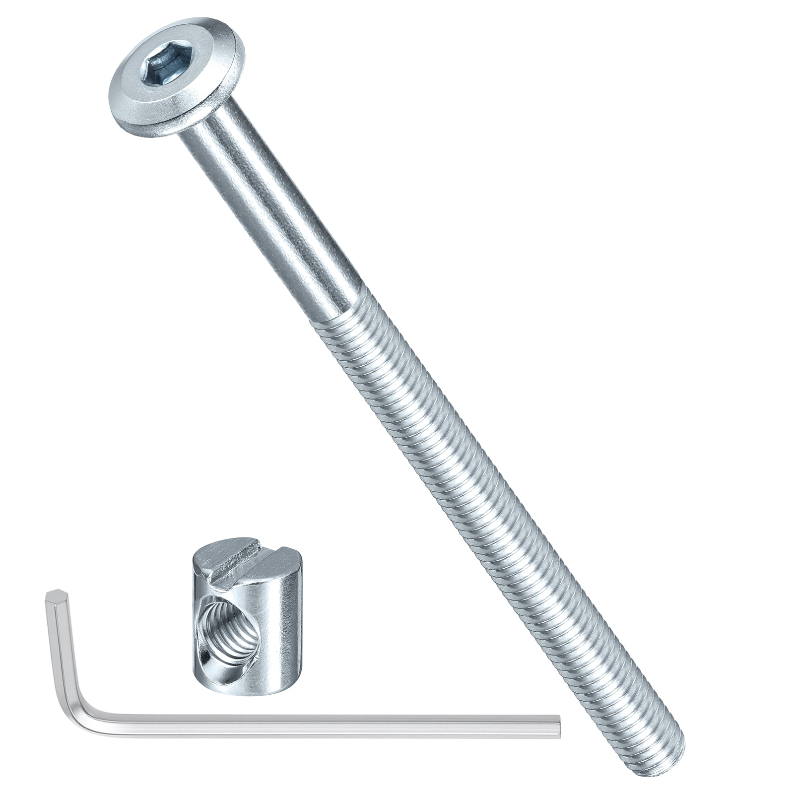 Uxcell Furniture Connector Bolt Cap Nut Kit with Wrench(M6-1x90mm) 24Pcs, Connector Bolts M6 Countersunk Screw Barrel Nuts