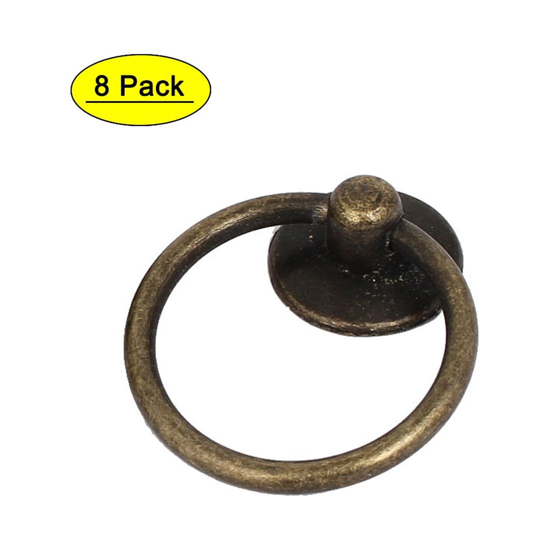 Uxcell Furniture Drawer Door Retro Style Ring Pull Handles Bronze Tone 52x43x13mm 8pcs - image 1 of 7