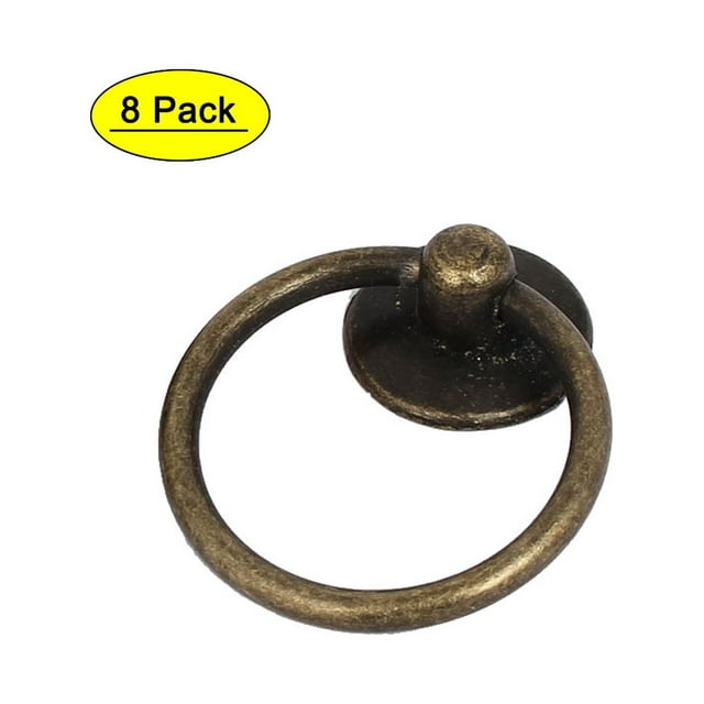 Uxcell Furniture Drawer Door Retro Style Ring Pull Handles Bronze Tone 52x43x13mm 8pcs