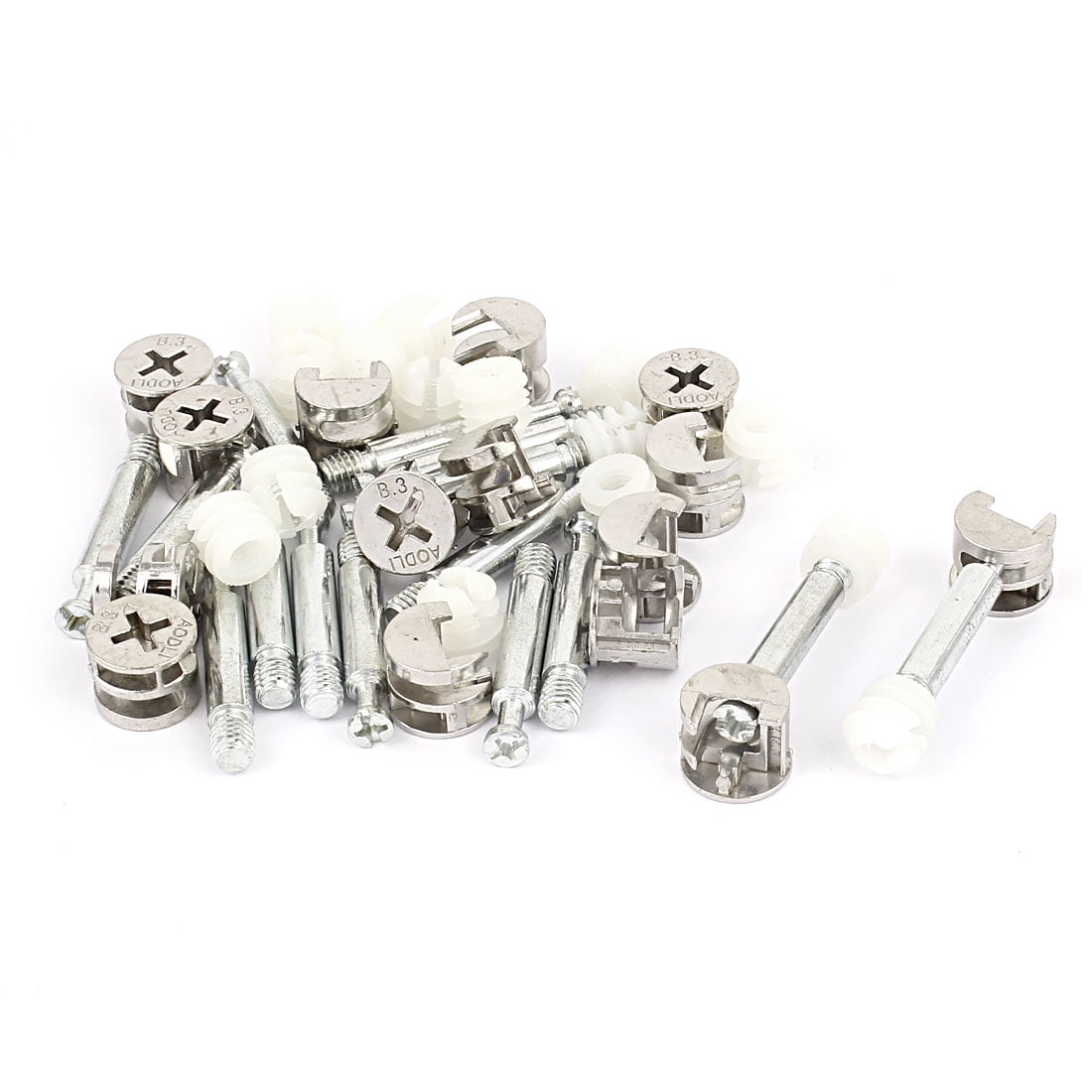 Uxcell Furniture Fixing Screw Cam Bolt Fitting Dowel PreInserted Nut Connector (15 Sets