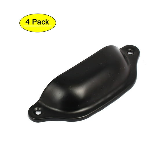 Uxcell Furniture Furniture Drawer Shell Shape Knobs Pull Handles Black 98mm Length 4Pcs