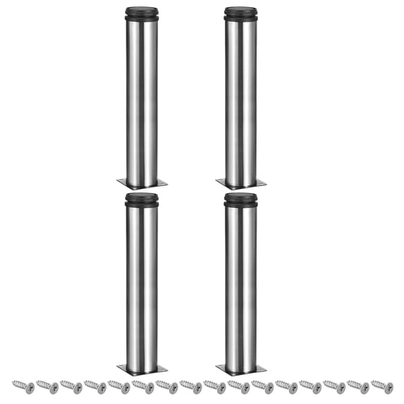 Uxcell Furniture Leg, 4Pcs 12 Inch Adjustable Drawer Legs with Screws, Silver Tone