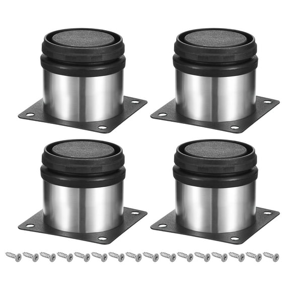 Uxcell Furniture Leg, 4Pcs 2 Inch Adjustable Drawer Legs with Screws, Silver Tone