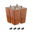 thumbnail image 1 of Uxcell Furniture Legs 4.3 Inch(110mm) Set of 4 Square Solid Wood Couch Legs, Brown, 1 of 1