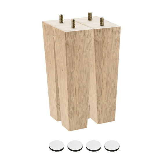 Uxcell Furniture Legs 8 Inch(200mm) Set of 4 Square Solid Wood Couch Legs