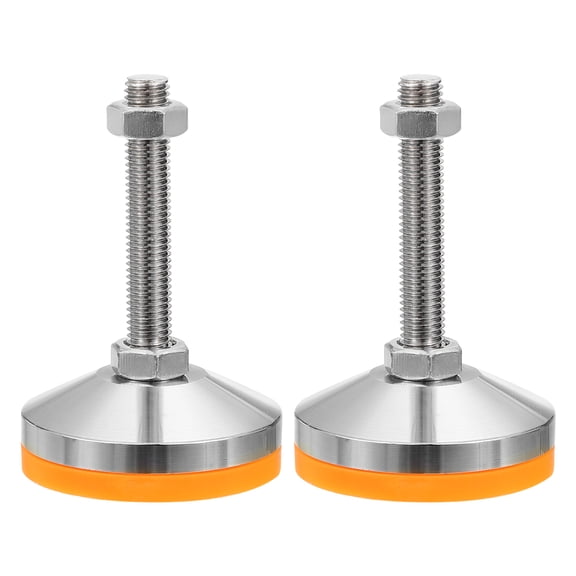 Uxcell Furniture Leveling Feet 3.2" Dia Base M16 Thread Carbon Steel with Pads,2 Pcs Orange