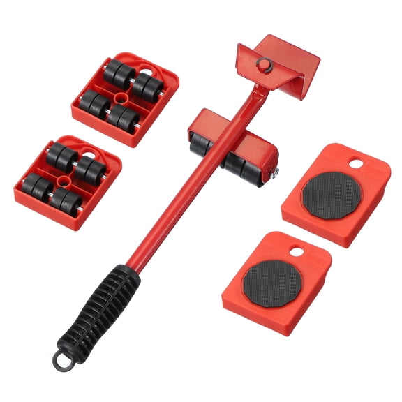Uxcell Furniture Lift Mover Heavy Duty Furniture Mover Tool Set Movers Sliders with Adjustable Height Tool Lever Red