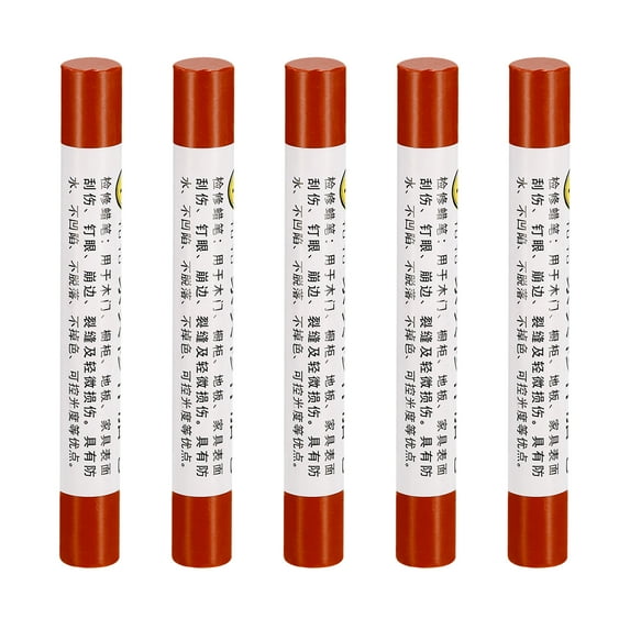 Uxcell Furniture Repair Crayons Wax Filler Stick, Touch Up Pen Markers, Cherry Light Red