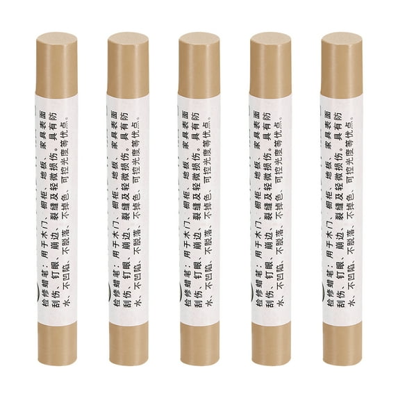 Uxcell Furniture Repair Crayons Wax Filler Stick, Touch Up Pen Markers, Khaki 5 Pack