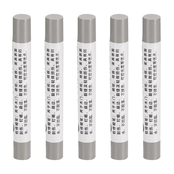 Uxcell Furniture Repair Crayons Wax Filler Stick, Touch Up Pen Markers, Silver Gray 5 Pack