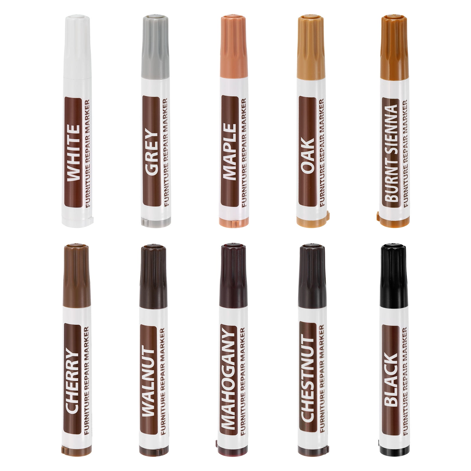 Uxcell 3-Pack Wood Furniture Repair Markers – Oil-Based Touch-Up Pens In Walnut, Cherry & Chestnut (Water-Resistant)