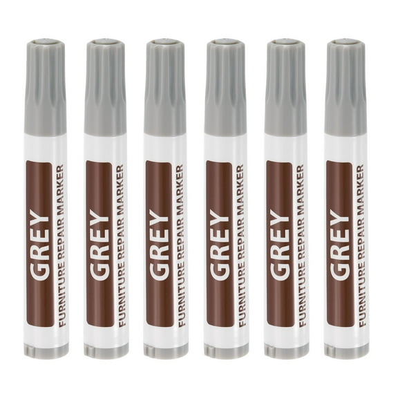 Uxcell Furniture Repair Wood Markers 6 Pack Grey Touch Up Filler Sticks Oil Based Paint Markers