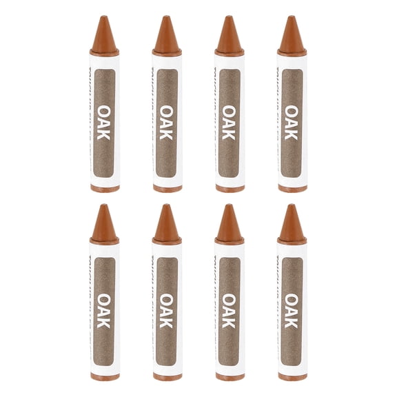 Uxcell Furniture Repair Wood Markers, 8 Pack Oak Wood Wax Filler Sticks, Touch Up Pen Crayons for Scratches, Wood Floors, Tables