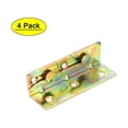 thumbnail image 1 of Uxcell Furniture Wood Bed Fitting Yellow Zinc Plated Snap Connectors Rail Bracket 2 Pairs, 1 of 4