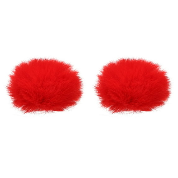 Uxcell Furry Microphone Windscreen 7mm x 62mm Mic Cover Windshield for Indoor Outdoor Microphone Red 2 Pack