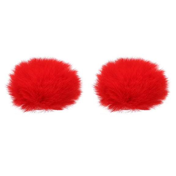 Uxcell Furry Microphone Windscreen 7mm x 62mm Mic Cover Windshield for Indoor Outdoor Microphone Red 2 Pack