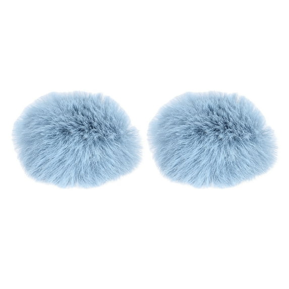 Uxcell Furry Microphone Windscreen Mic Cover Windshield for Microphone Light Blue