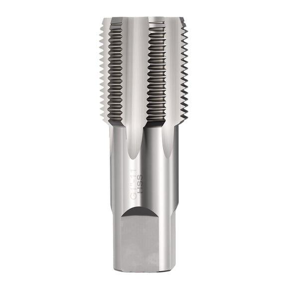 Uxcell G1-11 Pipe Thread Tap - Right Hand Straight Flute Tap M2 High Speed Steel Polished Finish Screw Thread Milling Machine Taps Threading Tapping