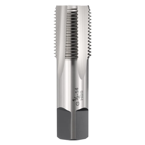 Uxcell G1/2-14 Pipe Thread Tap - Right Hand Straight Flute Tap M2 High Speed Steel Polished Finish Screw Thread Milling Machine Taps Threading Tapping