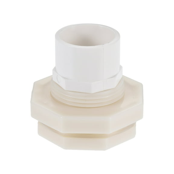 Uxcell G1/2 Female 1.12" Male Bulkhead Fitting with Silicone Gasket and Pipe Connector White G1 1