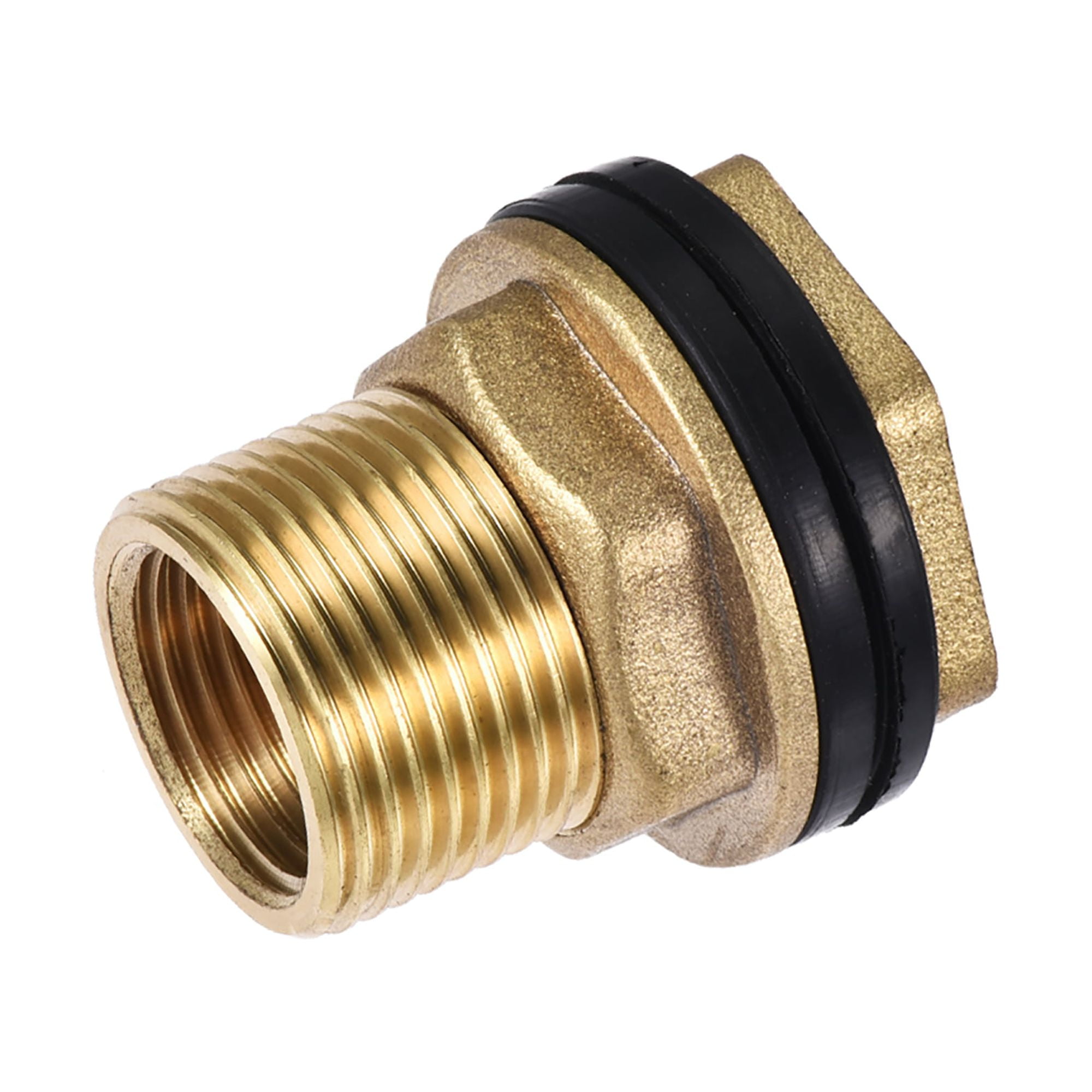Uxcell G1/2 Female G3/4 Male Pipe Fitting Brass Bulkhead Fitting with  Silicone Gasket 